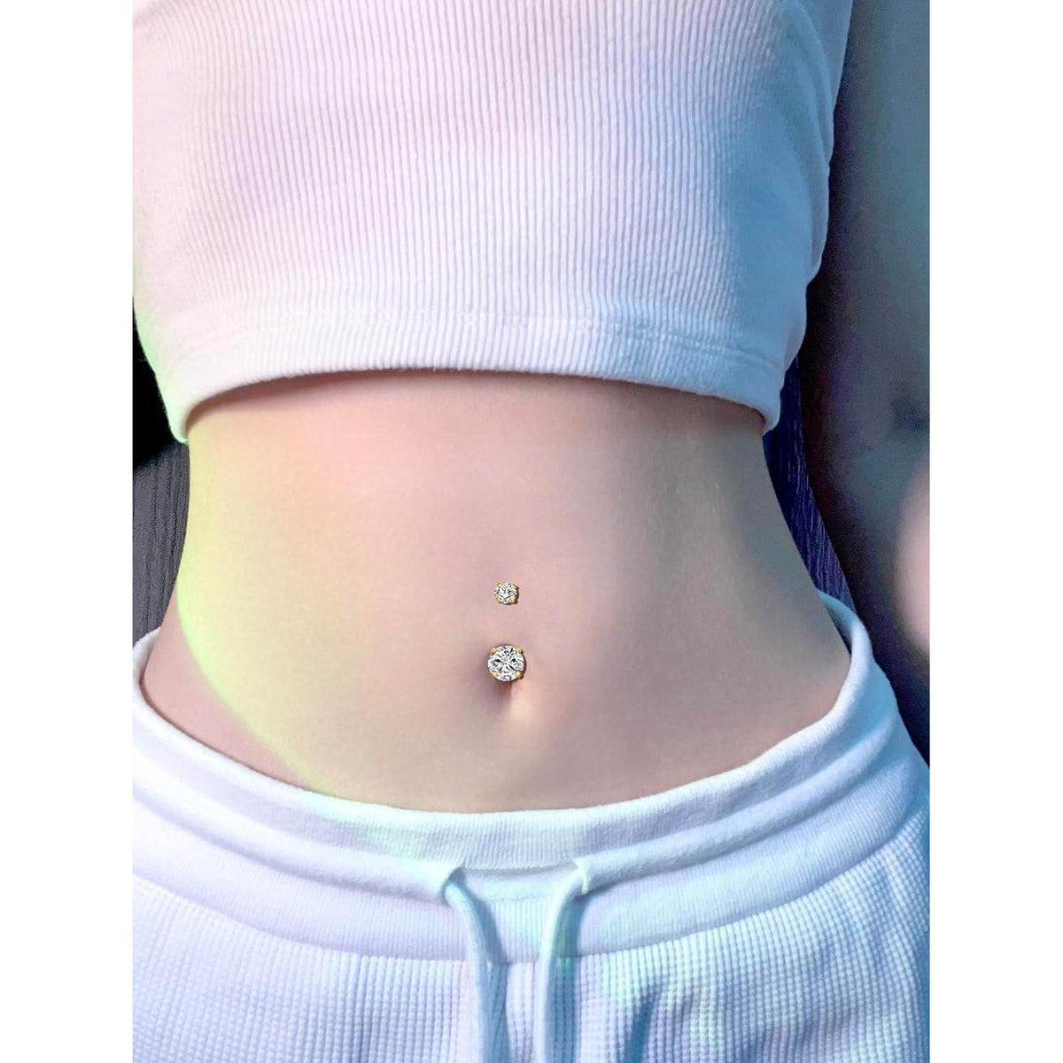 Bauchnabelpiercing Schmetterling Gold Silber Chirurgenstahl 12mm
