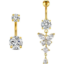 Bauchnabelpiercing Schmetterling Gold Chirurgenstahl 10mm
