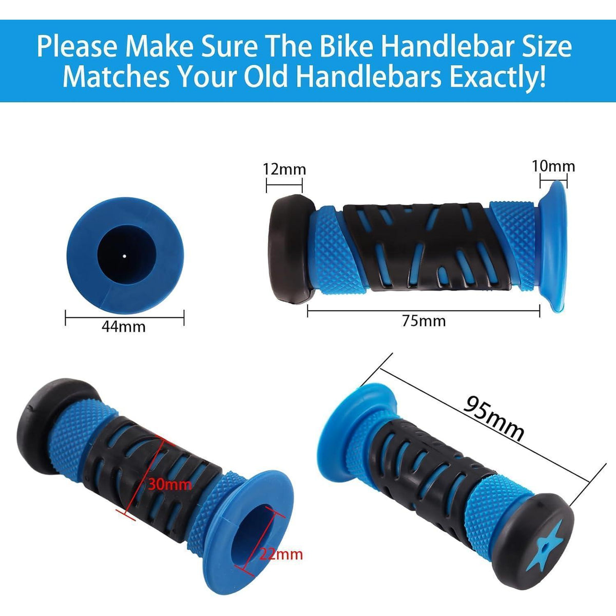 Fahrradgriffe Kinder – Rutschfest & Prallschutz Hellblau 22mm