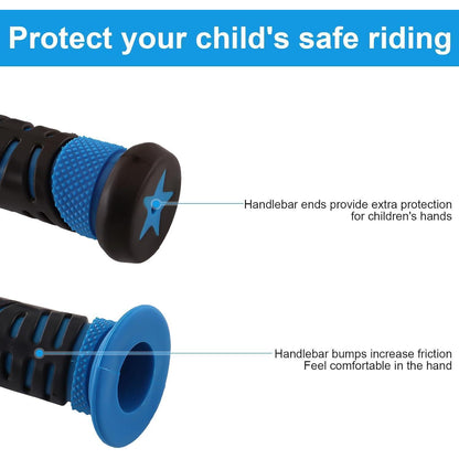 Fahrradgriffe Kinder – Rutschfest & Prallschutz Hellblau 22mm