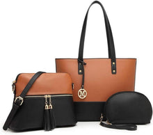 Damen Handtasche 3-teiliges Set Shopper Umhängetasche Geldbörse