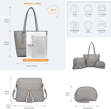 Damen Handtasche 3 Stück Sets große Shopper Tote Bag