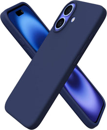 iPhone 16 Silikon Hülle flüssiges Silikon Schutzhülle - Dunkelmarine