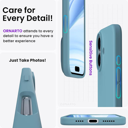 Schutzhülle iPhone 16 Plus Hülle Silikon flüssig stoßfest - 6,7 Zoll Blaugrün