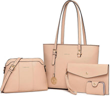4-teiliges Damen Handtaschen-Set Umhängetasche Geldbörse Clutch