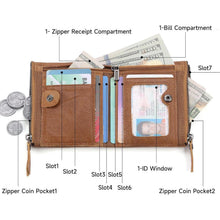 Herren Leder Geldbörse RFID Vintage Braun Bifold Münzfach