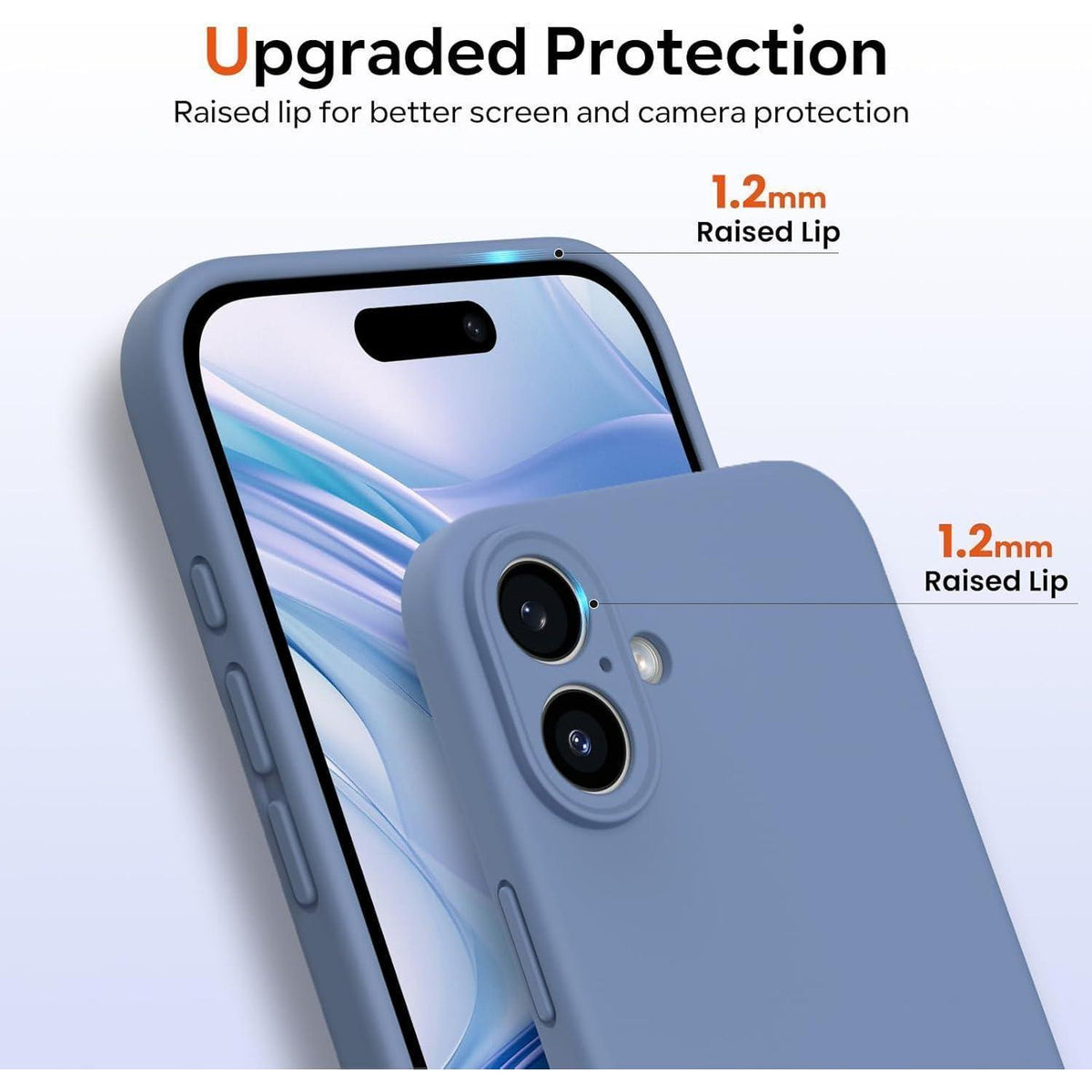 iPhone 16 Hülle Silikon mit Kameraschutz & Schutzfolie