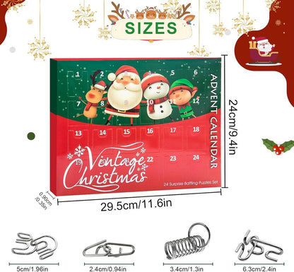 Adventskalender 2024 Kinder Metall Puzzle Spielzeug 24 Tage