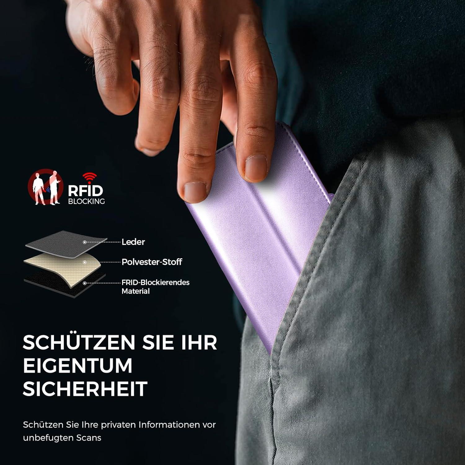 iPhone 12 Pro Handyhülle mit Panzer Schutzglas und RFID Blocker in Helllila