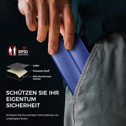 EASDNB iPhone 14 Hülle Königsblau mit Panzer Schutz Glas und RFID Blocker