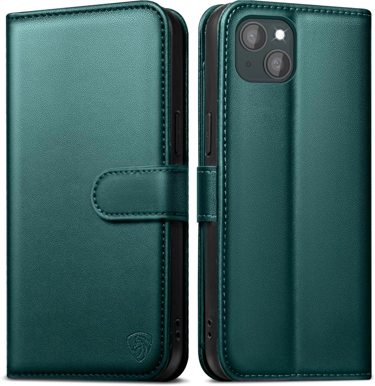Handyhülle iPhone 13 Klapphülle Schutzhülle Grün RFID NFC