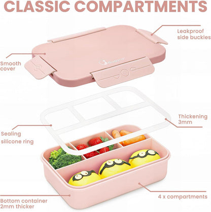 Brotdose mit Fächern 1300ML Lunchbox Auslaufsicher für Kinder und