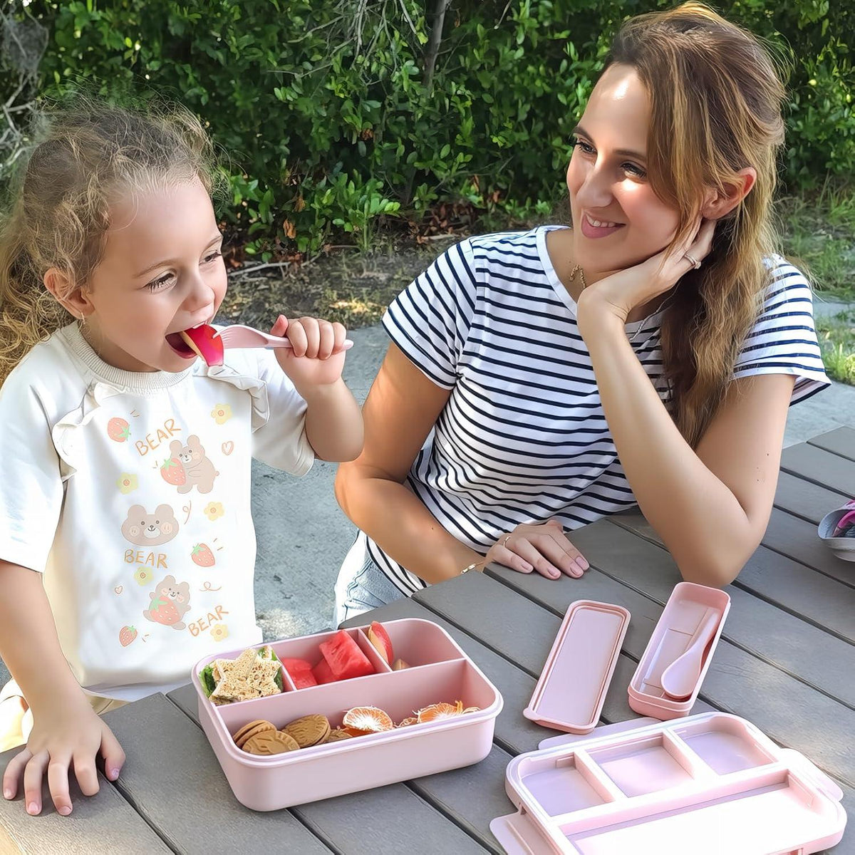 Brotdose Kinder mit Fächern 1300ML Lunchbox Auslaufsicher Bento Box