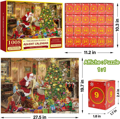 Adventskalender 2024 Puzzle Weihnachtsschmuck 1000 Teile