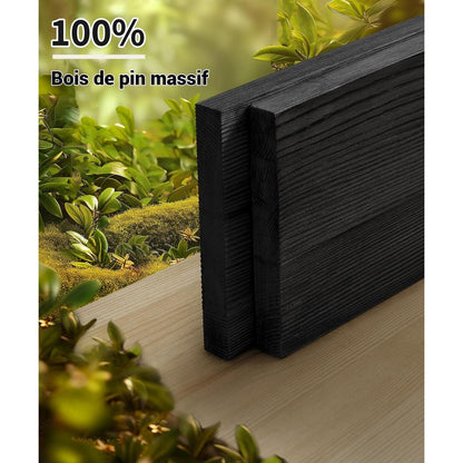 Wandregal Holz Schwarz 60cm 2er Set mit U-Halterung