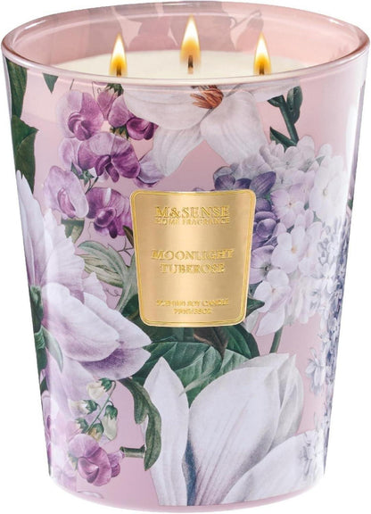 Große Duftkerze im Glas Tuberose Aroma 990g 150h - Geschenk für Frauen