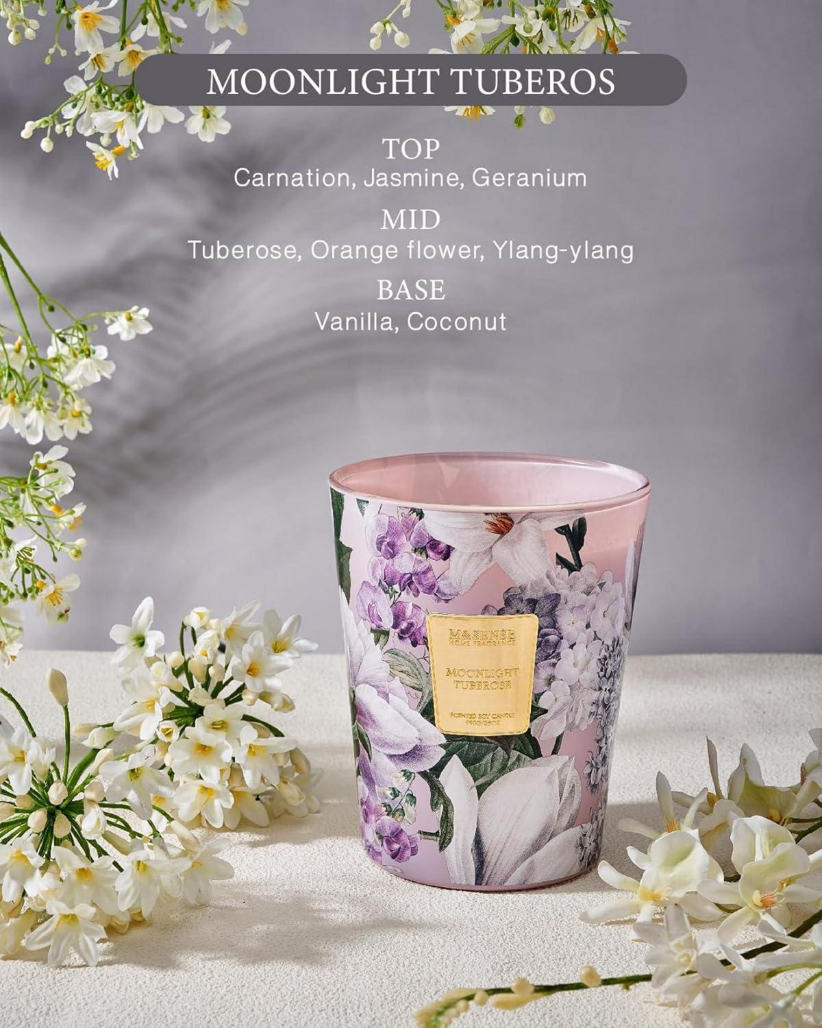 Duftkerze Mondlicht Tuberose - Florale Aromakerze 990g, 150h