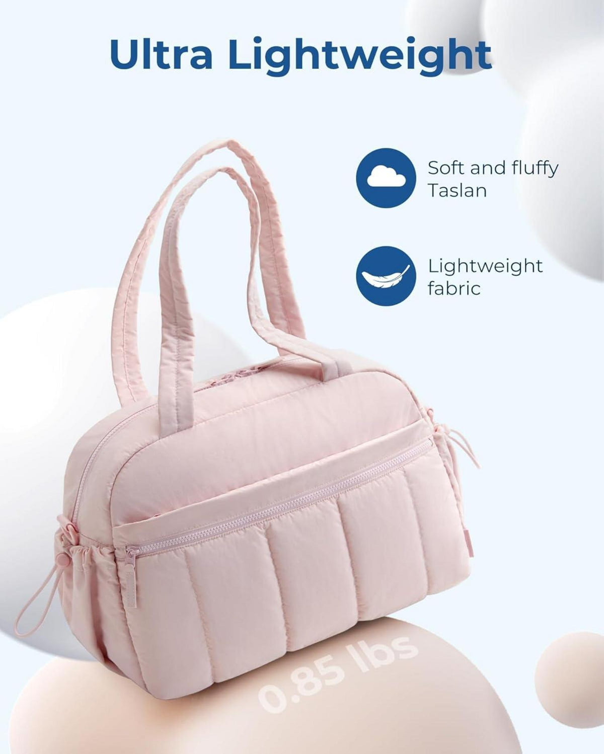 24L bagsmart Puffer Reisetasche Damen Wasserabweisend Rosa