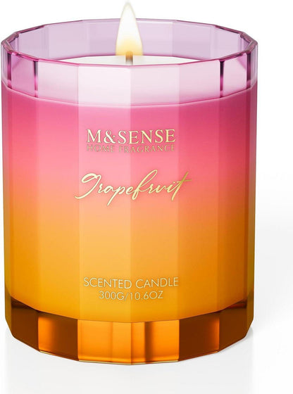 Natürliche Grapefruit Sojakerze im Glas 300g - 60 Std Brenndauer