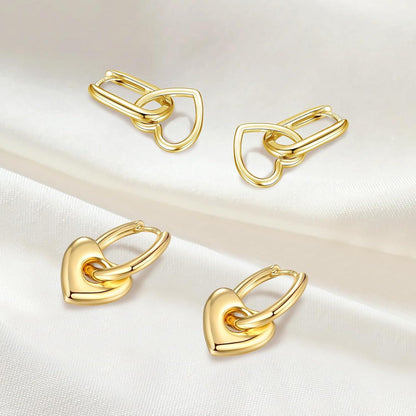 Ohrstecker Herz Sterling Silber 925 Gold überzogen mädchen hypoallergen