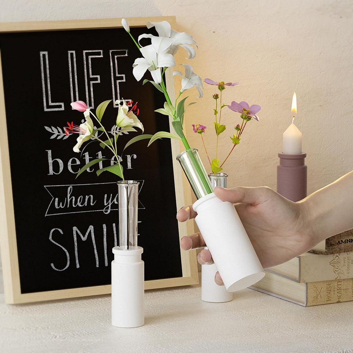 3x Mini Vase Silikonform für Kerzen & Epoxidharz