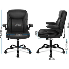 ALFORDSON Massage-BüRostuhl Pu-Leder 150kg Schwarz Ergo