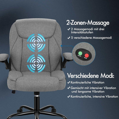 Ergonomischer Massage Bürostuhl mit Armlehne und 150kg Belastung in