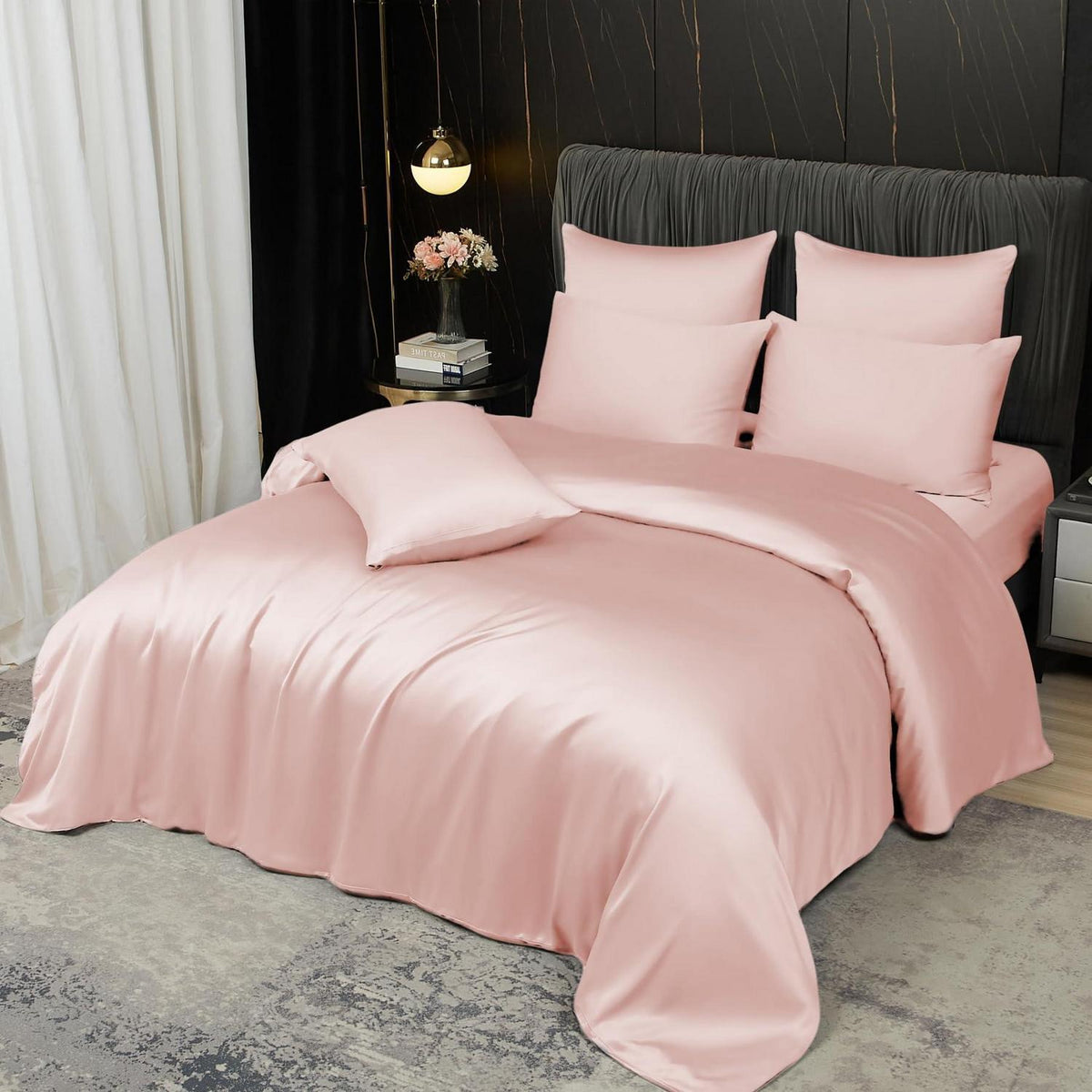 Bambus Bettwäsche Set 200x200 cm Rosa - Kühlend & Atmungsaktiv