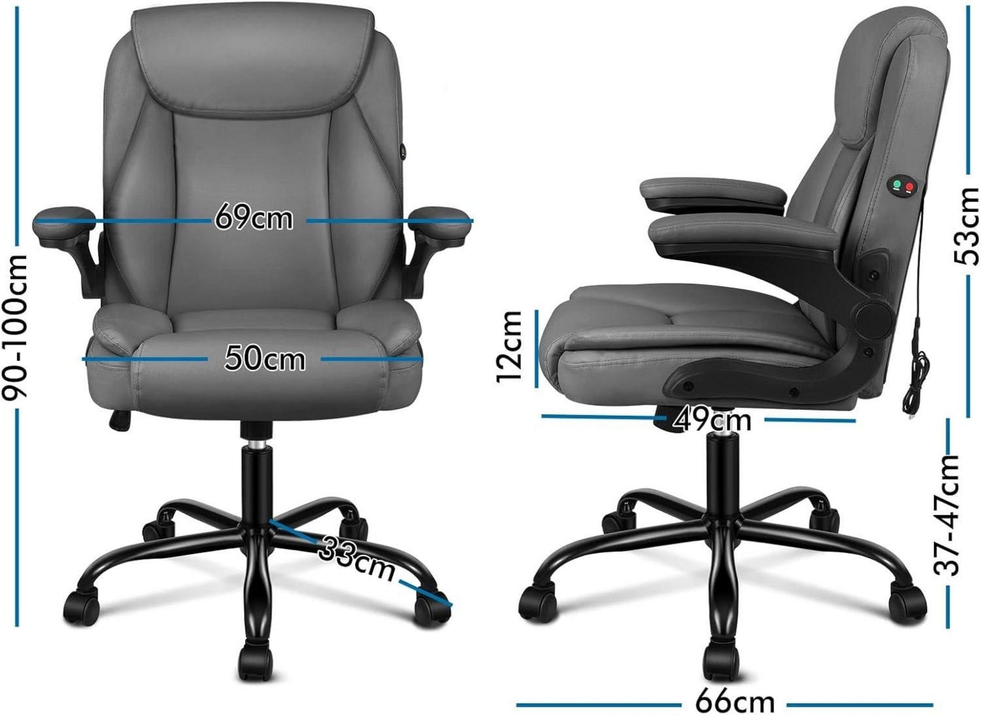 Ergonomischer Bürostuhl mit Massagefunktion, 150kg