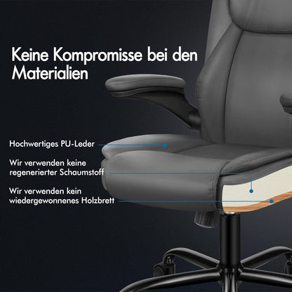 ALFORDSON Massage-Bürostuhl Pu-Leder 150kg Belastbarkeit Grau