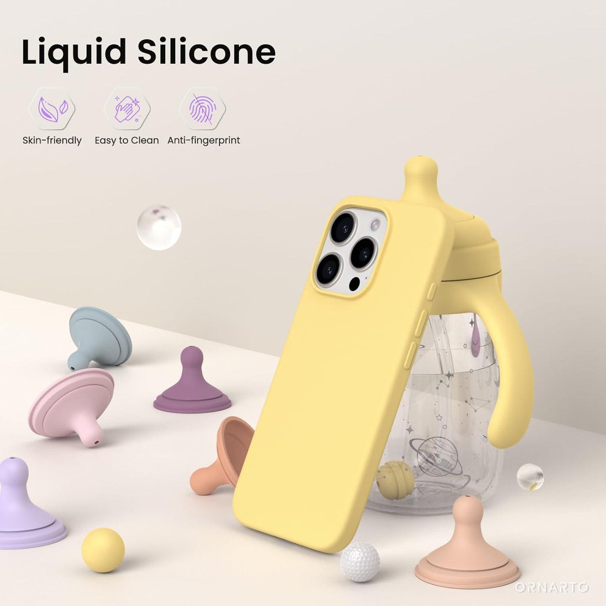 iPhone 16 Pro Hülle Silikon 6,3 Zoll Kratzfeste Stoßfeste Case