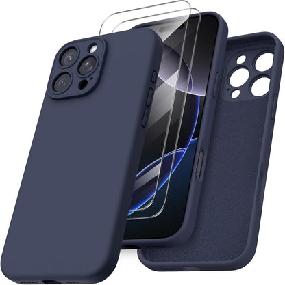 Flüssige Silikonhülle für iPhone 16 Pro Max mit Kameraschutz und 2
