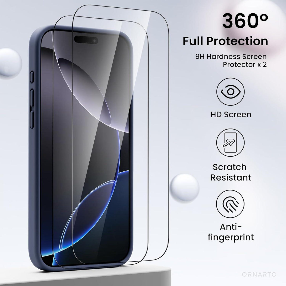 iPhone 16 Pro Max Hülle Kameraschutz 2 Schutzfolien Flüssiges Silikon