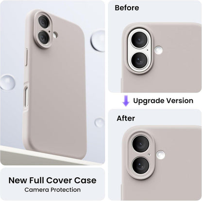 ORNARTO iPhone 16 Hülle Silikon Kameraschutz 2 Schutzfolien 6.1 Zoll Titannatur