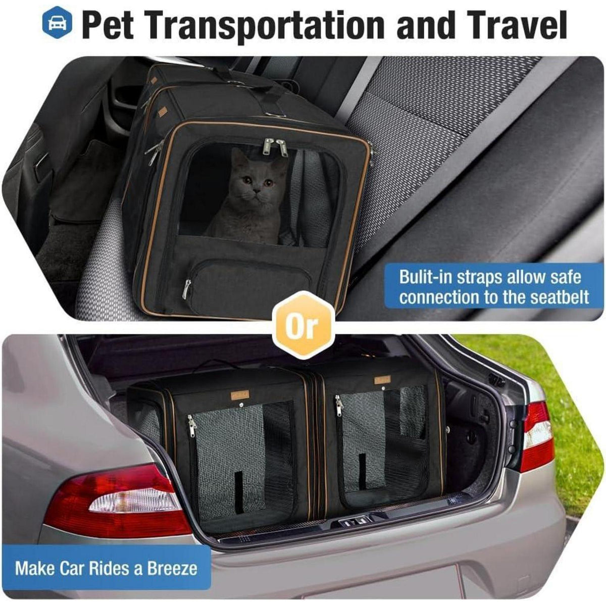 2-in-1 Haustier Transportbox: Hundebox & Katzentrage, Faltbar