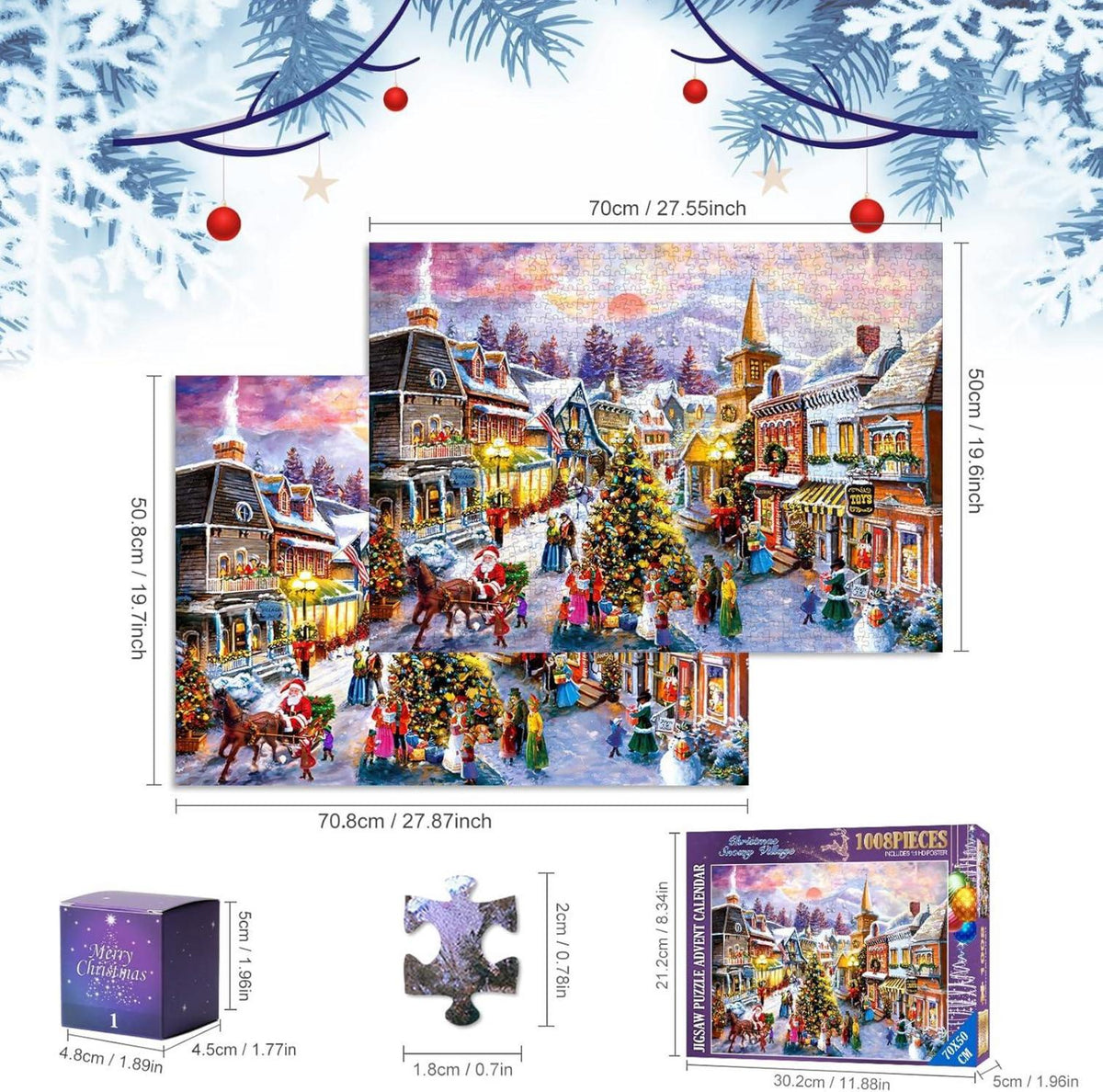 Adventskalender 2024 Vintage Puzzle Weihnachten Countdown