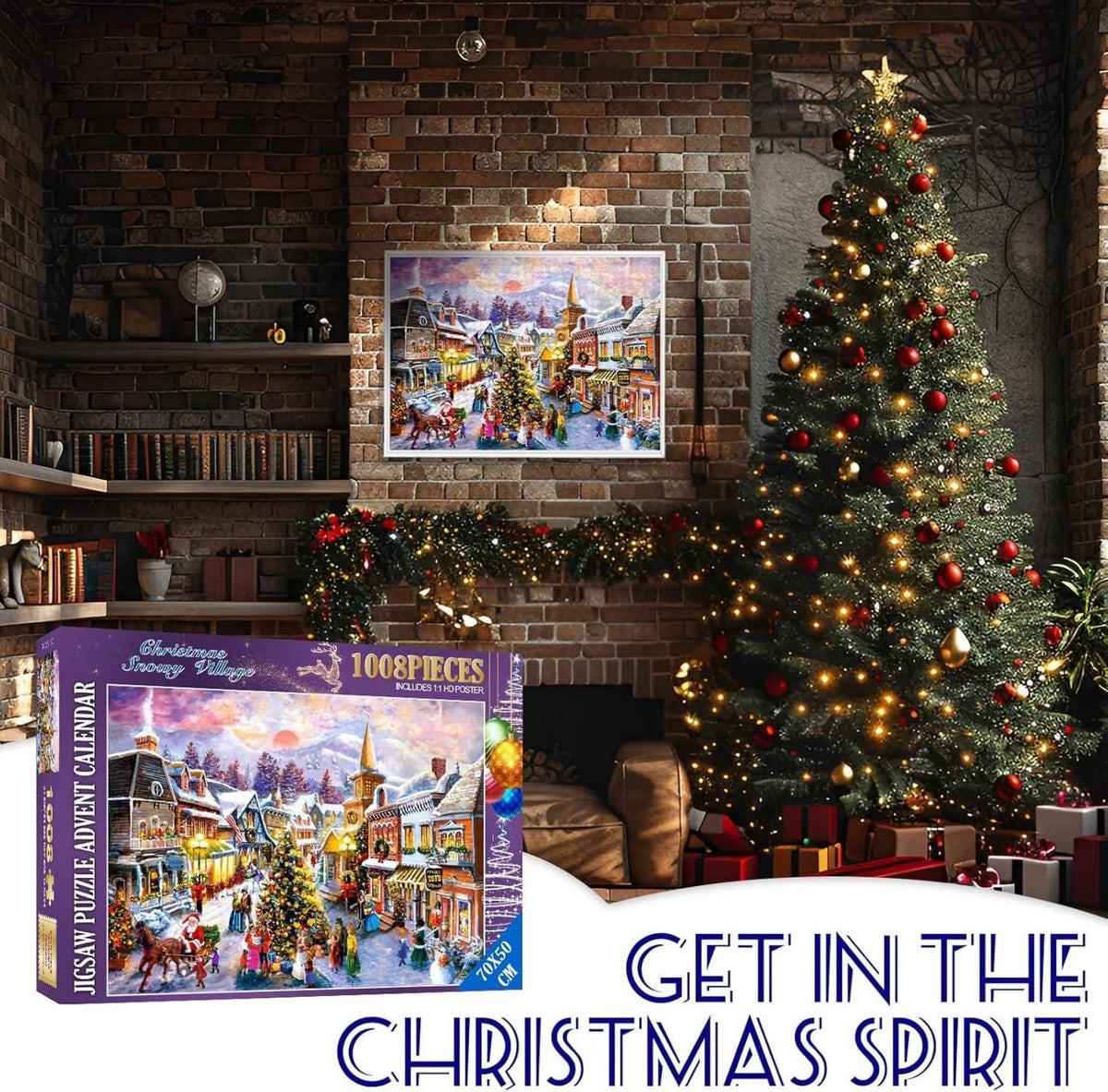 Adventskalender 2024 Vintage Puzzle Weihnachten 50x70CM