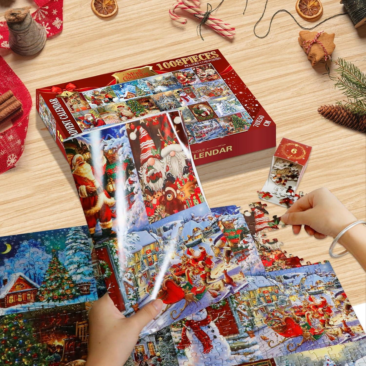 Puzzle Adventskalender 2024 Erwachsene Weihnachten 24 Tage