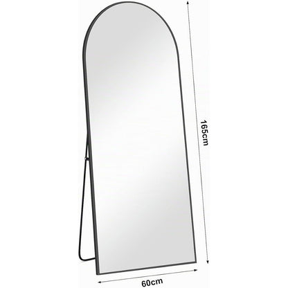 Bogen Ganzkörperspiegel 165x60cm mit Schwarz Aluminiumrahmen