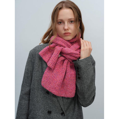 Wintermützen & Schal Set Damen Herren 2-teilig Strick Grobstrick Rosa