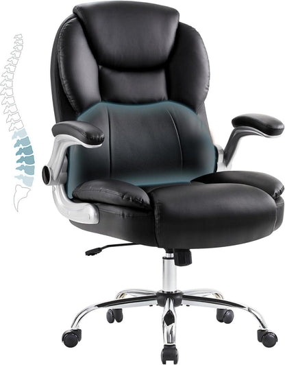 Bürostuhl Ergonomisch mit Armlehne, höhenverstellbar, Schwarz