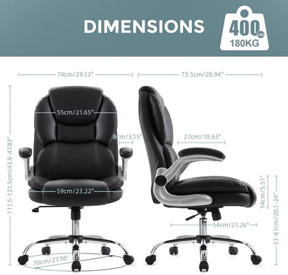 Bürostuhl Ergonomisch Schwarz höhenverstellbar mit Armlehne