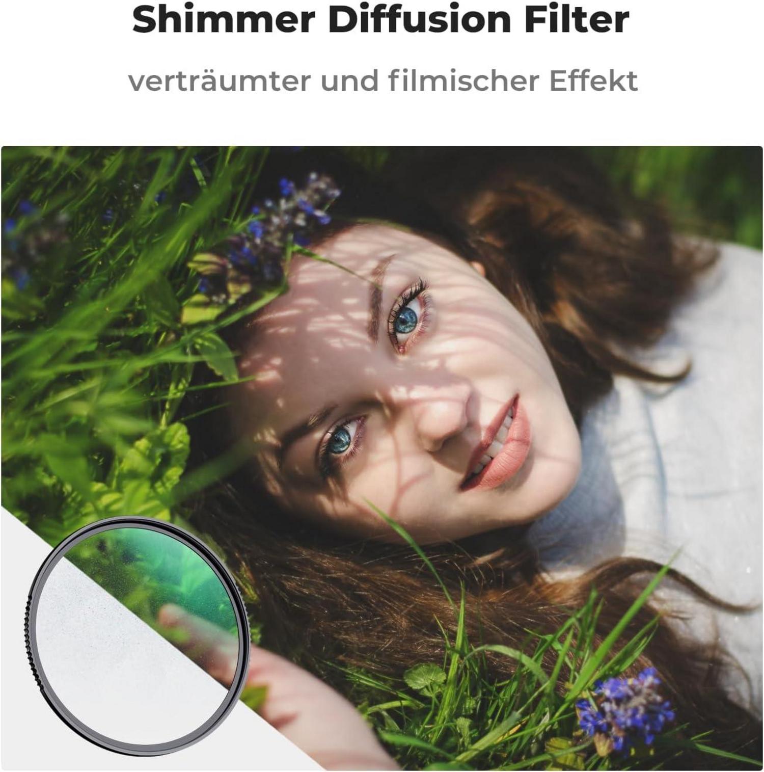 Optisches Glas 58mm Shimmer Diffusion Filter mit