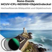 82mm Filterset Polfilter UV ND1000 Schutzglas Reinigungstuch