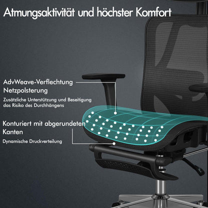 Bürostuhl Ergonomischer Schreibtischstuhl Netzstuhl Drehstuhl mit