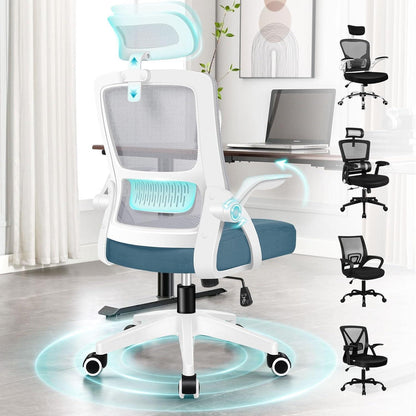 Ergonomischer Bürostuhl mit verstellbarer Lordosenstütze und