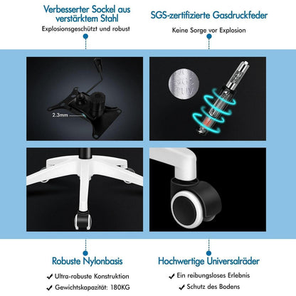 Ergonomischer Bürostuhl mit verstellbarer Lordosenstütze und