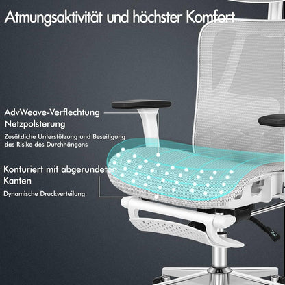 Bürostuhl Ergonomisch Netzstuhl Drehstuhl höhenverstellbar 180kg