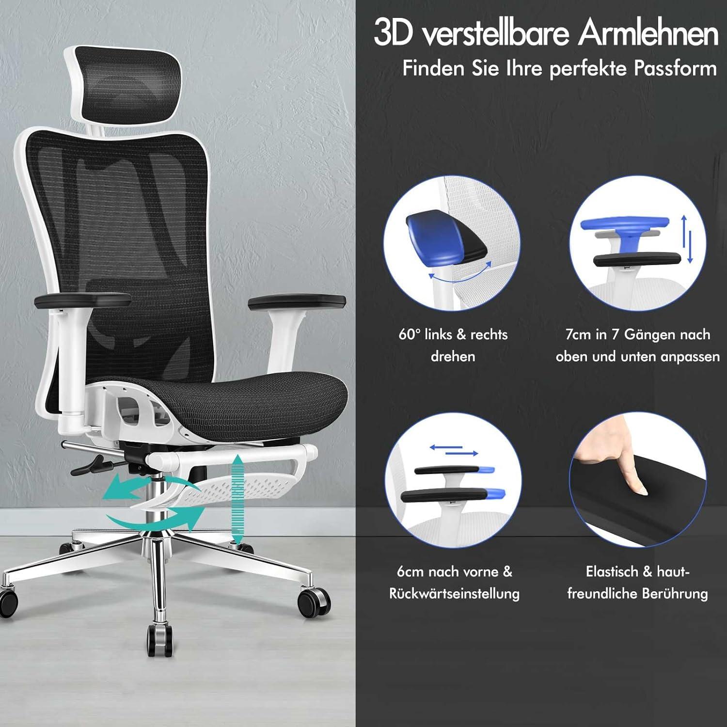 ALFORDSON Bürostuhl Ergonomischer Schreibtischstuhl Netzstuhl bis 180 kg