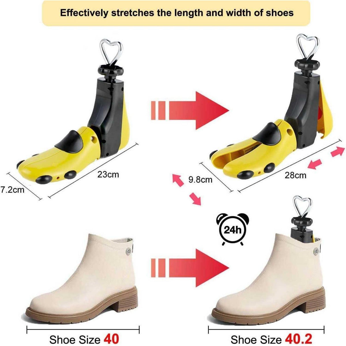 Schuhspanner Gelb (37-43) mit Schuhlöffel für Damen & Herren